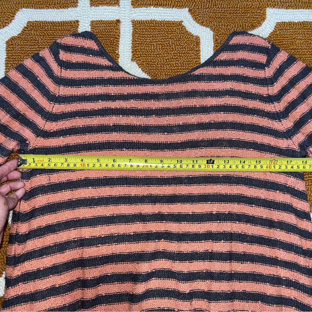 Free People Orange Striped Sweater Dress Open Back EUC Small - Picture 7 of 8